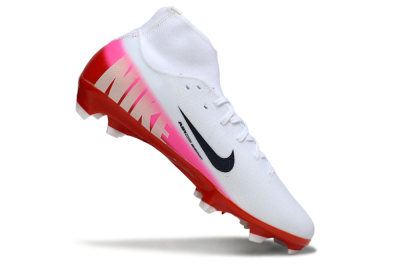 Men's Nike Air Zoom Mercurial Superfly 10 Academy FG Firm Ground High-Tops Football Boots - White/Black/Red