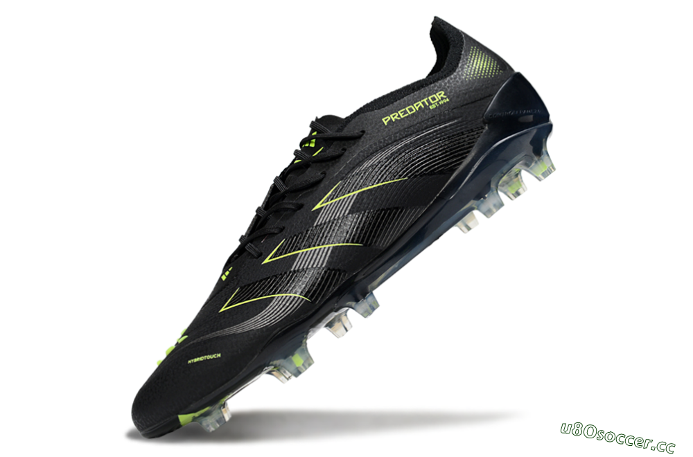 Men's Adidas Predator 25 Elite FG Firm Ground Low-Tops Football Boots - Black/Silver/Yellow 5