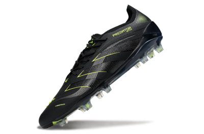 Men's Adidas Predator 25 Elite FG Firm Ground Low-Tops Football Boots - Black/Silver/Yellow