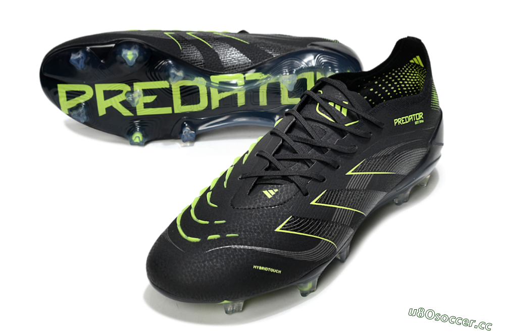 Men's Adidas Predator 25 Elite FG Firm Ground Low-Tops Football Boots - Black/Silver/Yellow 3