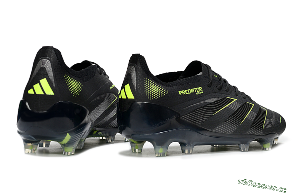 Men's Adidas Predator 25 Elite FG Firm Ground Low-Tops Football Boots - Black/Silver/Yellow 6