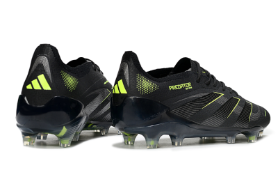 Men's Adidas Predator 25 Elite FG Firm Ground Low-Tops Football Boots - Black/Silver/Yellow