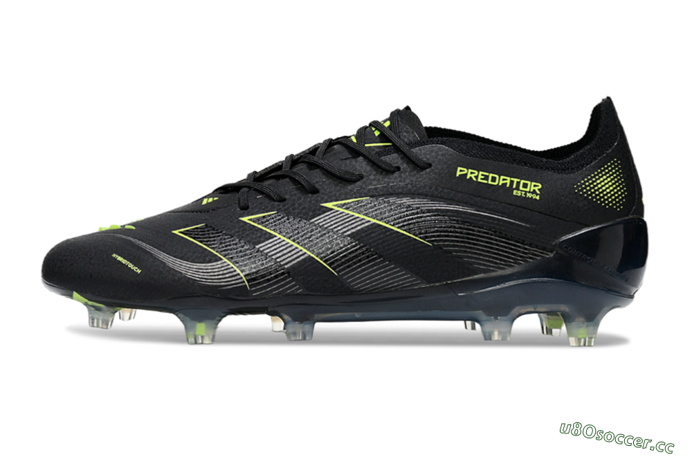 Men's Adidas Predator 25 Elite FG Firm Ground Low-Tops Football Boots - Black/Silver/Yellow 0
