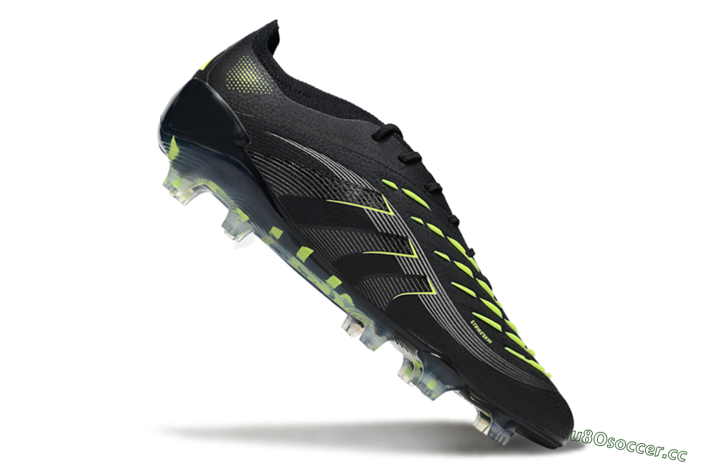 Men's Adidas Predator 25 Elite FG Firm Ground Low-Tops Football Boots - Black/Silver/Yellow 4