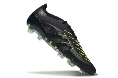 Men's Adidas Predator 25 Elite FG Firm Ground Low-Tops Football Boots - Black/Silver/Yellow