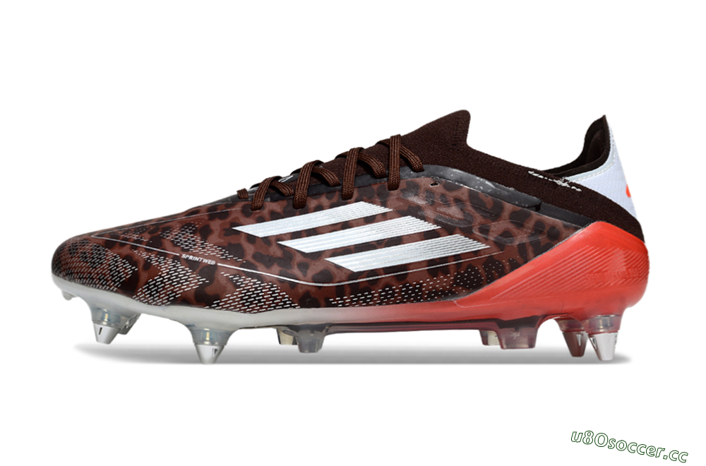 Men's Adidas F50 Elite SG Soft Ground Low-Tops Football Boots - Leopard/Red/Silver 0