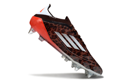 Men's Adidas F50 Elite SG Soft Ground Low-Tops Football Boots - Leopard/Red/Silver