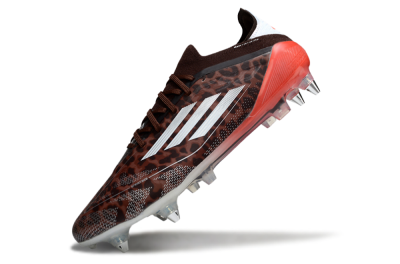 Men's Adidas F50 Elite SG Soft Ground Low-Tops Football Boots - Leopard/Red/Silver