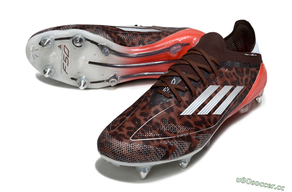 Men's Adidas F50 Elite SG Soft Ground Low-Tops Football Boots - Leopard/Red/Silver 3
