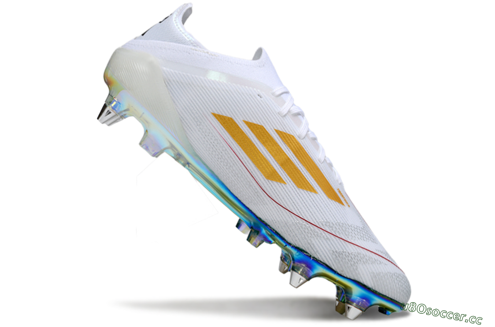 Men's Adidas F50 Elite SG Soft Ground Low-Tops Football Boots - White/Green/Gold 4