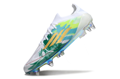 Men's Adidas F50 Elite SG Soft Ground Low-Tops Football Boots - White/Green/Gold