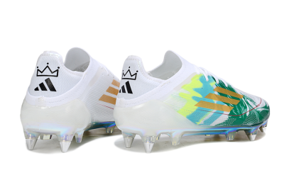 Men's Adidas F50 Elite SG Soft Ground Low-Tops Football Boots - White/Green/Gold