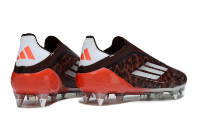 Men's Adidas F50 Elite Laceless SG Soft Ground Low-Tops Football Boots - Leopard/Red/Silver