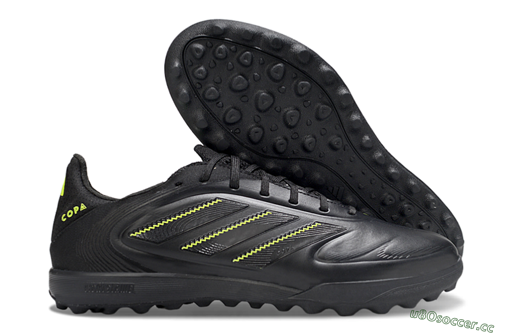 Men's Adidas Copa Pure 2 TF Artificial Turf Low-Tops Football Shoes - Black/Yellow 2