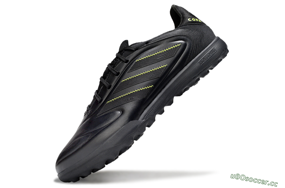 Men's Adidas Copa Pure 2 TF Artificial Turf Low-Tops Football Shoes - Black/Yellow 5