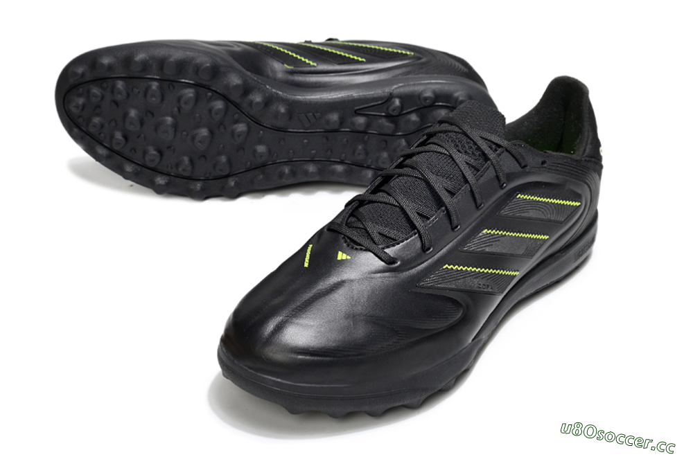 Men's Adidas Copa Pure 2 TF Artificial Turf Low-Tops Football Shoes - Black/Yellow 3