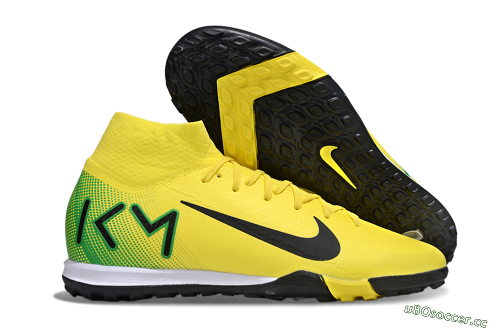Unisex Nike Air Zoom Mercurial Superfly 10 Elite TF Artificial Turf High-Tops Football Shoes - Yellow/Black/Green 2