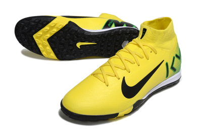 Unisex Nike Air Zoom Mercurial Superfly 10 Elite TF Artificial Turf High-Tops Football Shoes - Yellow/Black/Green