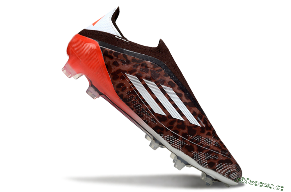 Unisex Adidas F50 Elite Laceless FG Firm Ground Low-Tops Football Boots - Leopard/Red/Silver 4