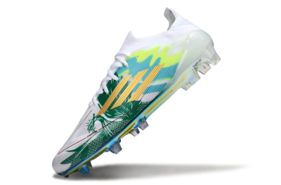 Unisex Adidas F50 Elite FG Firm Ground Low-Tops Football Boots - White/Green/Gold