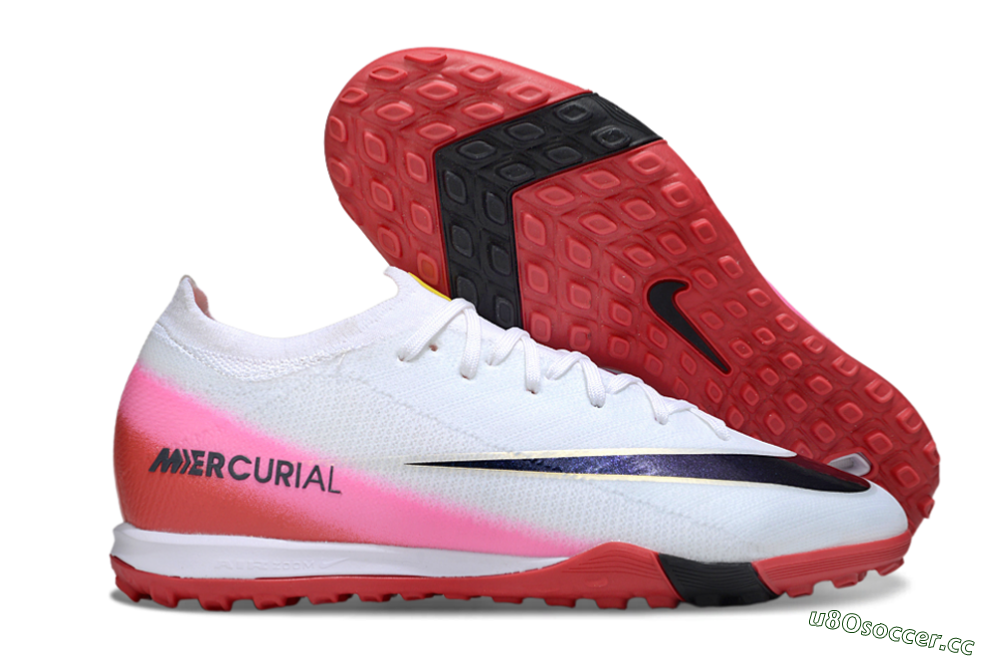 Unisex Nike Air Zoom Mercurial Vapor 16 Elite TF Artificial Turf Low-Tops Football Shoes - White/Black/Red 2