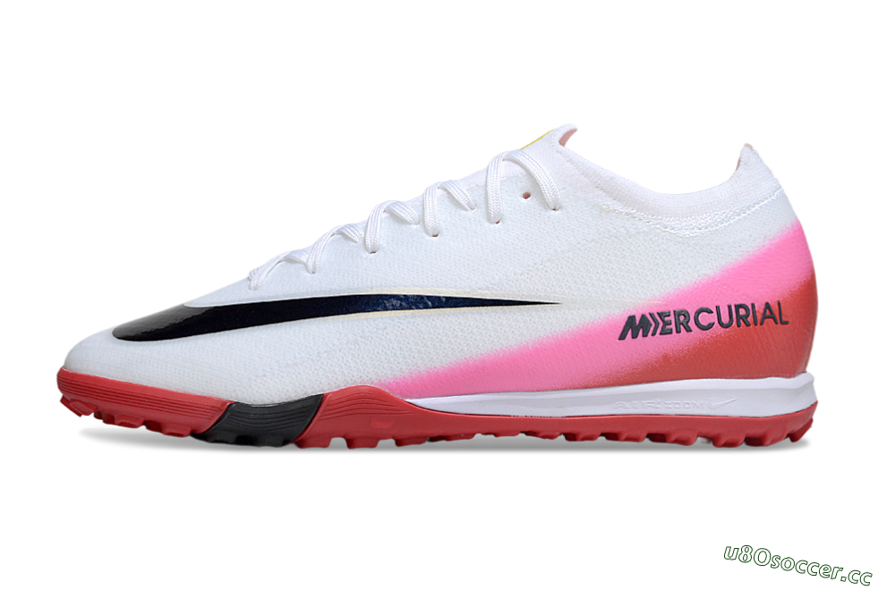 Unisex Nike Air Zoom Mercurial Vapor 16 Elite TF Artificial Turf Low-Tops Football Shoes - White/Black/Red 0