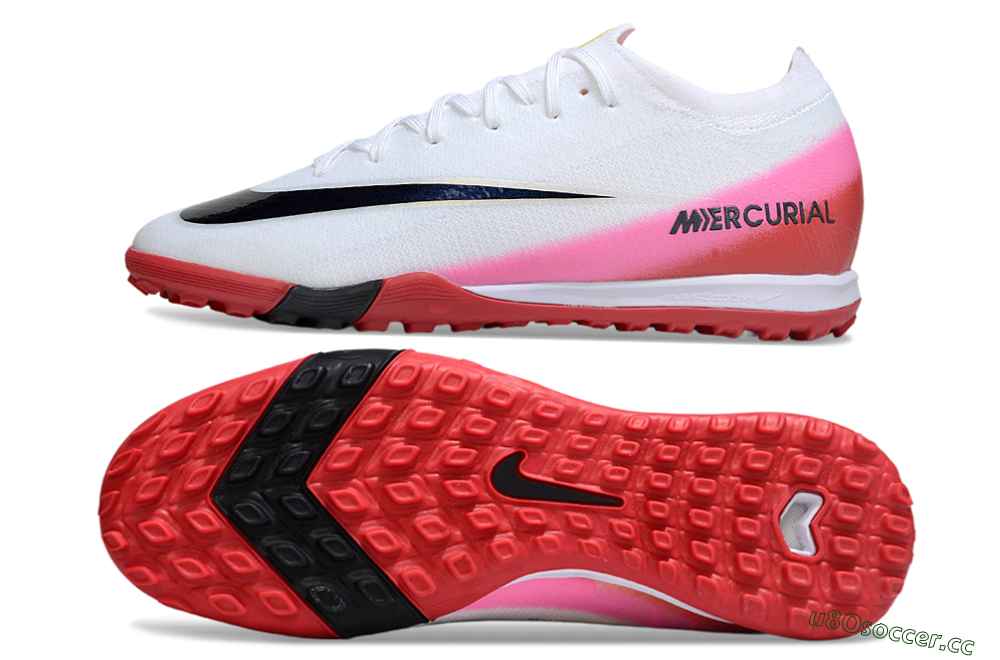 Unisex Nike Air Zoom Mercurial Vapor 16 Elite TF Artificial Turf Low-Tops Football Shoes - White/Black/Red 1