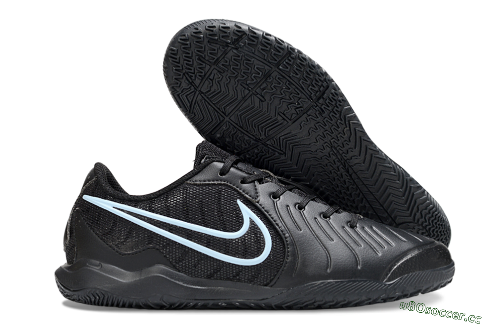 Men's Nike Tiempo Legend 10 Academy IC Indoor & Futsal Low-Tops Football Shoes - Black/Jade 2