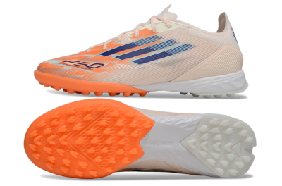 Unisex Adidas F50 Pro TF Artificial Turf Low-Tops Football Shoes - Pink/Orange/Blue