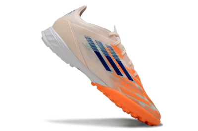 Unisex Adidas F50 Pro TF Artificial Turf Low-Tops Football Shoes - Pink/Orange/Blue