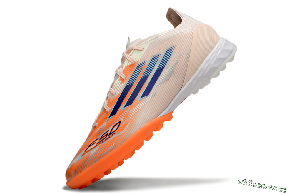 Unisex Adidas F50 Pro TF Artificial Turf Low-Tops Football Shoes - Pink/Orange/Blue 5
