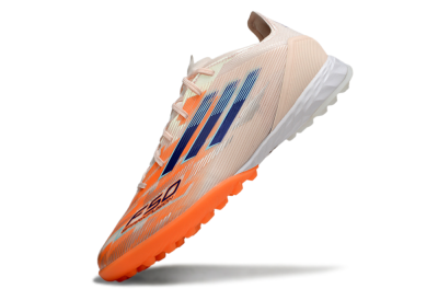 Unisex Adidas F50 Pro TF Artificial Turf Low-Tops Football Shoes - Pink/Orange/Blue