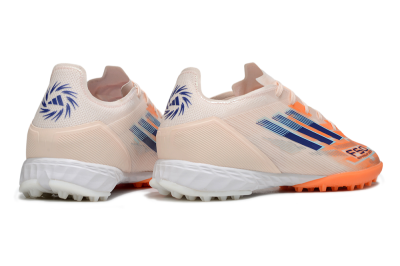 Unisex Adidas F50 Pro TF Artificial Turf Low-Tops Football Shoes - Pink/Orange/Blue