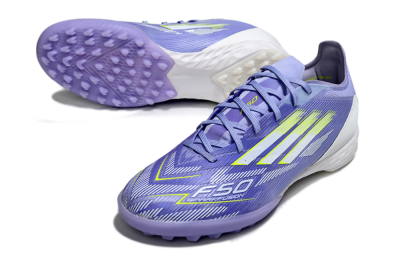 Unisex Adidas F50 Pro TF Artificial Turf Low-Tops Football Shoes - Blue/Yellow/White