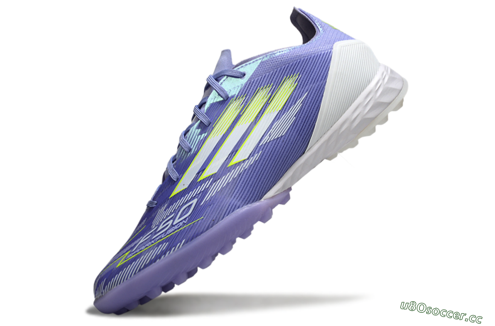 Unisex Adidas F50 Pro TF Artificial Turf Low-Tops Football Shoes - Blue/Yellow/White 5
