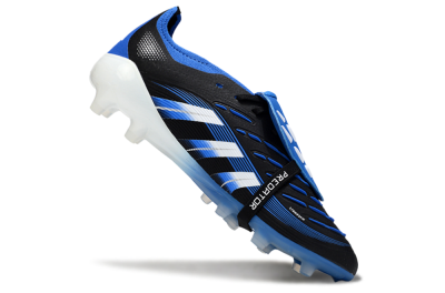 Men's Adidas Predator 25 Elite Foldover Tongue FG Firm Ground Low-Tops Football Boots - Black/White/Blue