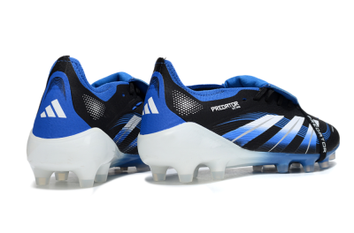 Men's Adidas Predator 25 Elite Foldover Tongue FG Firm Ground Low-Tops Football Boots - Black/White/Blue