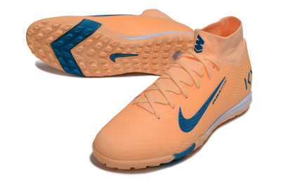 Men's Nike Air Zoom Mercurial Superfly 10 Elite TF Artificial Turf High-Tops Football Shoes - Pink/Blue/Yellow