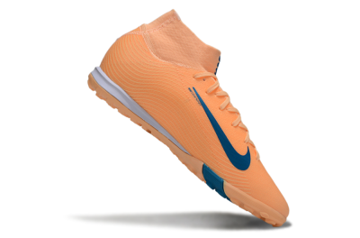 Men's Nike Air Zoom Mercurial Superfly 10 Elite TF Artificial Turf High-Tops Football Shoes - Pink/Blue/Yellow