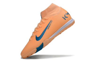 Men's Nike Air Zoom Mercurial Superfly 10 Elite TF Artificial Turf High-Tops Football Shoes - Pink/Blue/Yellow