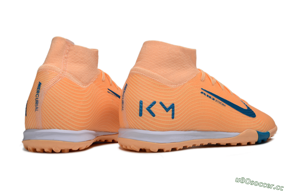 Men's Nike Air Zoom Mercurial Superfly 10 Elite TF Artificial Turf High-Tops Football Shoes - Pink/Blue/Yellow 6