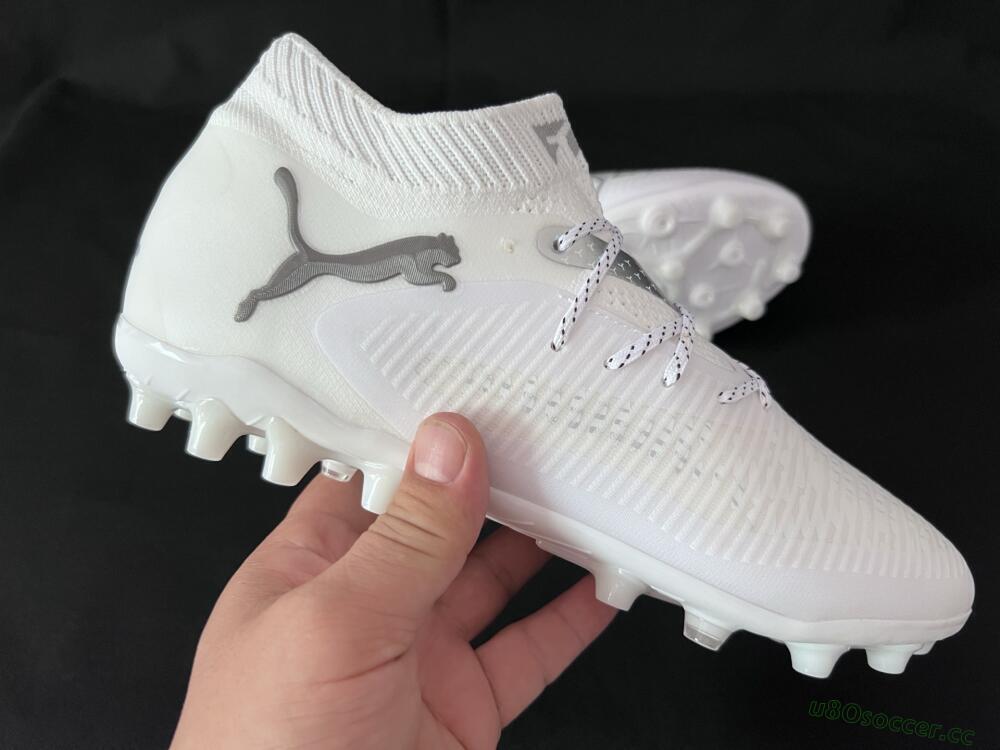Men's Puma Future 8 Ultimate AG Artificial Grass Low-Tops Football Boots - Beige/Black/White