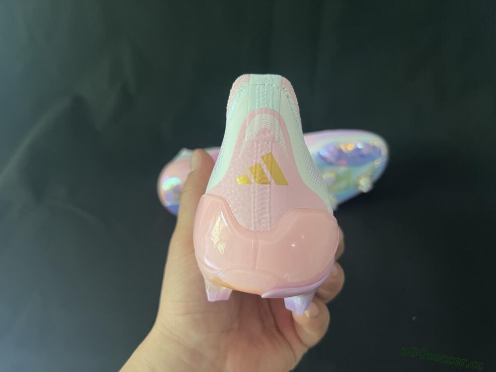 Unisex Adidas Predator 25 Elite Laceless FG Firm Ground Low-Tops Football Boots - Pink/Purple/Gold