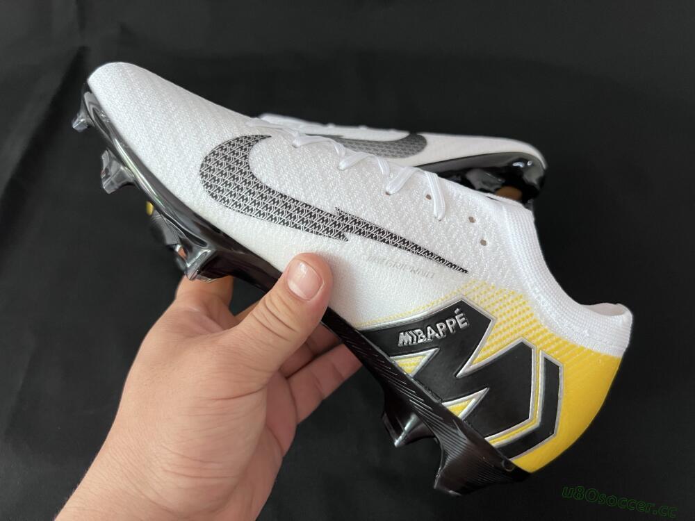 Unisex KM x Nike Air Zoom Mercurial Vapor 16 Elite FG Firm Ground Low-Tops Football Boots - White/Black/Yellow
