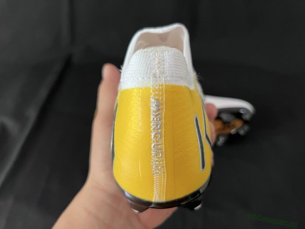 Unisex KM x Nike Air Zoom Mercurial Vapor 16 Elite FG Firm Ground Low-Tops Football Boots - White/Black/Yellow
