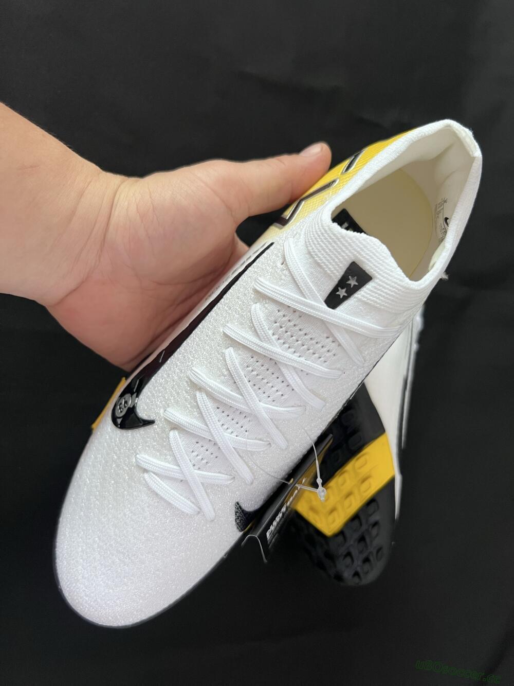 Unisex KM x Nike Air Zoom Mercurial Vapor 16 Elite TF Artificial Turf Low-Tops Football Shoes - White/Black/Yellow