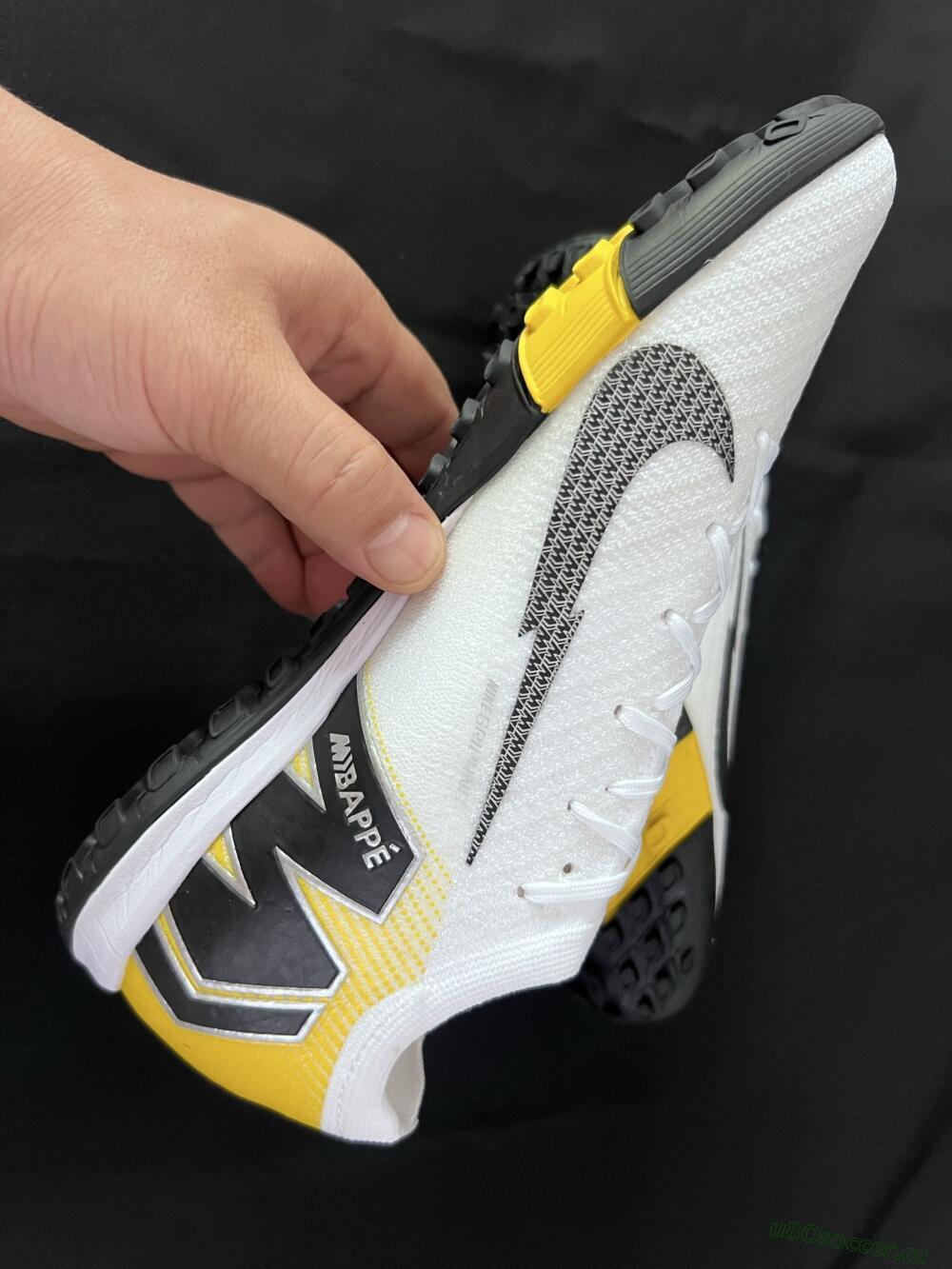 Unisex KM x Nike Air Zoom Mercurial Vapor 16 Elite TF Artificial Turf Low-Tops Football Shoes - White/Black/Yellow