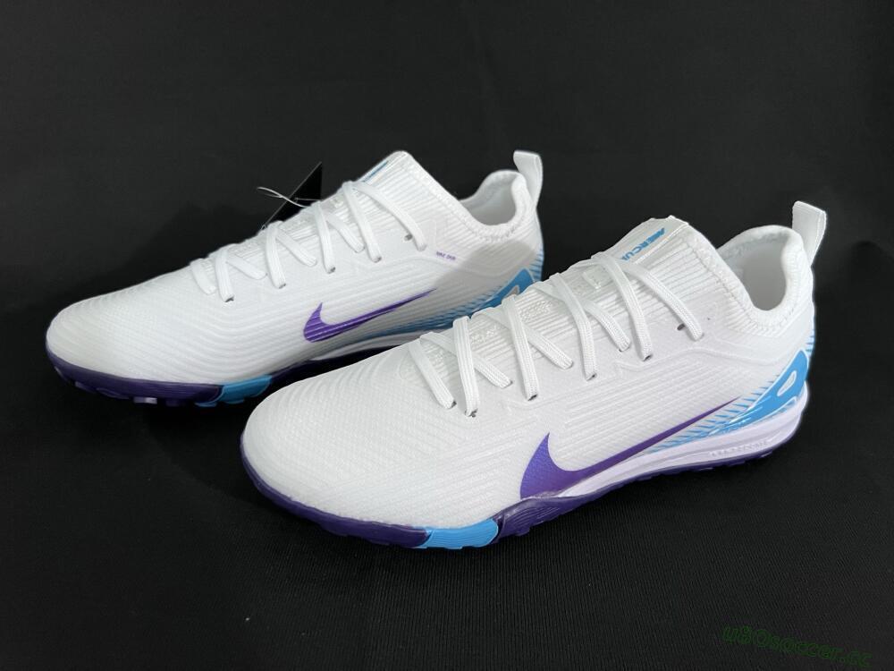 Unisex Nike Air Zoom Mercurial Vapor 16 Pro TF Artificial Turf Low-Tops Football Shoes - White/Purple/Jade