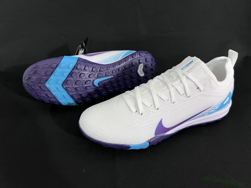 Unisex Nike Air Zoom Mercurial Vapor 16 Pro TF Artificial Turf Low-Tops Football Shoes - White/Purple/Jade