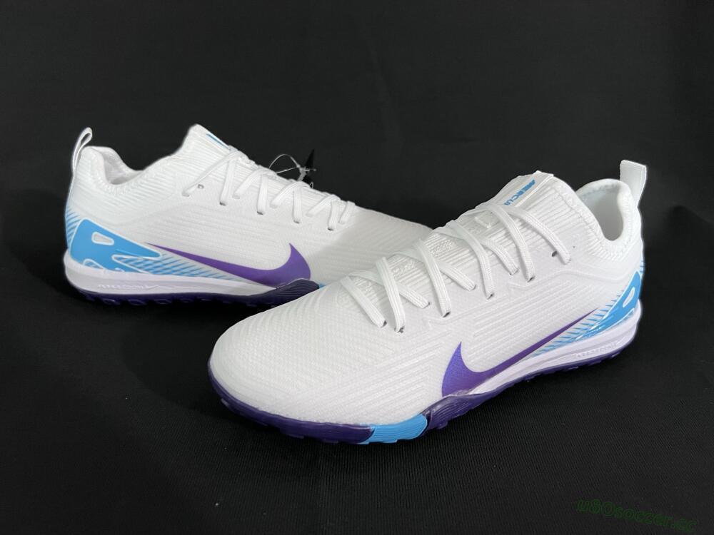 Unisex Nike Air Zoom Mercurial Vapor 16 Pro TF Artificial Turf Low-Tops Football Shoes - White/Purple/Jade
